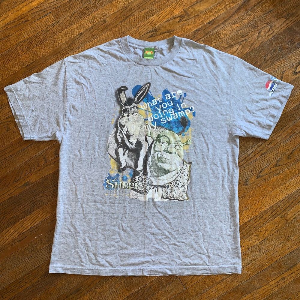 2004 Shrek 2 Movie Promo Shirt Gray Size XL